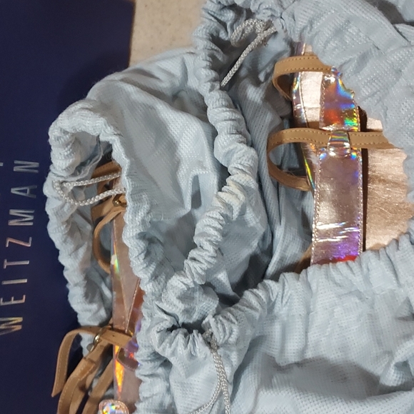 Rose Gold Iridescent Elegant Flat Sandals - Picture 2 of 2